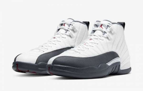 130690-160 Air Jordan 12 “Dark Grey” White/Dark Grey-Gym Red Shoes
