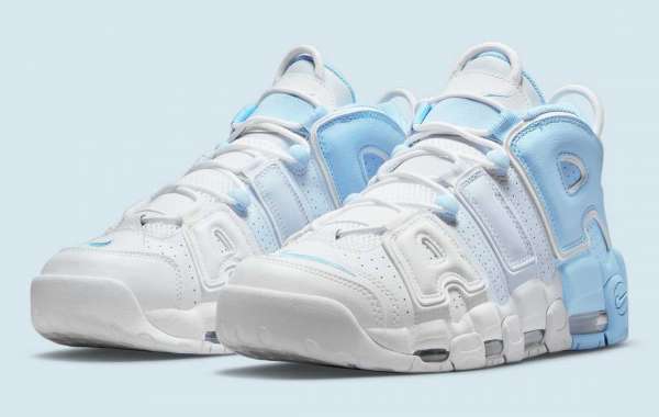 DJ5159-400 Nike Air More Uptempo appears "Psychic Blue" color block