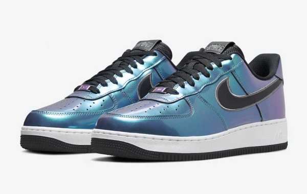 Rainbow holographic material! The new Nike Air Force 1 Low "Iridescent" DQ6037-001 is shocking!