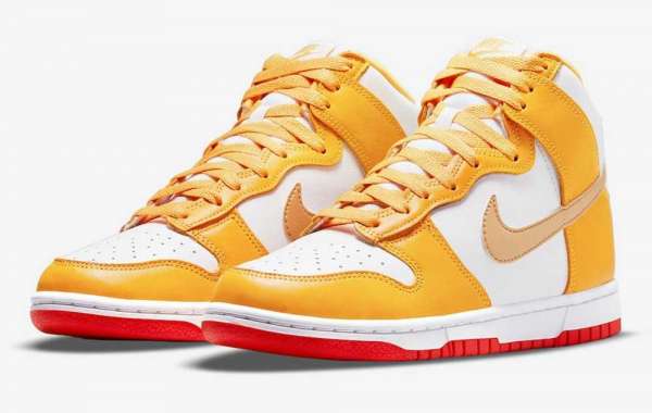 New Nike Dunk High Laser Orange DQ4691-700 golden color is too eye-catching!