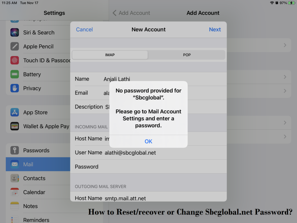 How to Reset/recover or Change Sbcglobal.net Password?