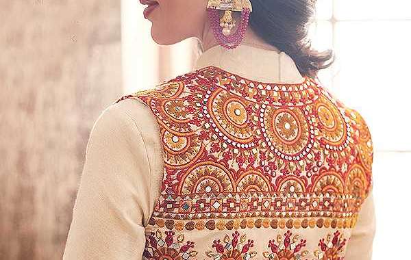 Anarkali Suit in Art Silk with Embroidered Jacket